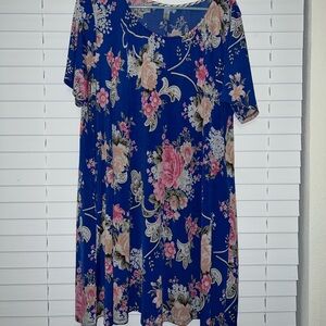Blue Floral Dress by Discount Divas Boutique